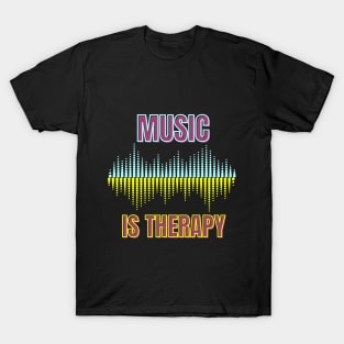 Music Is Therapy Black T-shirt T-Shirt